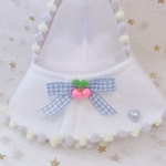 うさぎ☆うさポンチョ♡さくらんぼホワイト♡