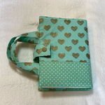 小学生の辞書カバー　ハート×ドット柄