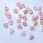 【チェコグラスビーズ】ベイビーベル 6/4mm ピーチ＆クリーム 20個