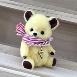 ハンドメイド小さな双子テディベア風春色クマぬいぐるみ🧸パステルイエロー