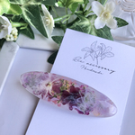 【今だけ送料無料】.*･ﾟ押し花×マーブル レジン ヘアクリップ.ﾟ･*.