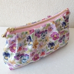 NEW♡輸入リバティ「シンクオブミー」（ピンクパープル）優しい手ざわりのタックポーチ 母の日ギフト