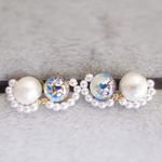 ふたごpearlピアス*ゴールドブルー