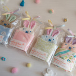 ネーム入れ、名入れ可♪送料無料　ロングセラー　うさちゃん4匹セット！miniタオルハンカチ♡
