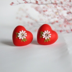 あかいハートの花▷ピアス/イヤリング