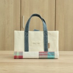 《予約販売》デニムとチェックのレビューブックカバーtote