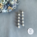 バロックパールの5連ピアス/イヤリング 【10㎜ white】