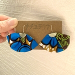 青の水玉アフリカンピアス(イヤリング)