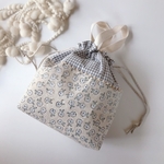 anさまオーダー☆グレーチェック×花柄お弁当袋☆保温保冷バッグ