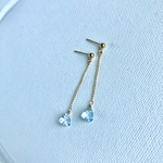 宝石質AAAランク！スカイブルートパーズの繊細なゴールドピアス