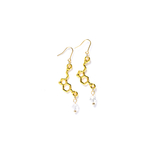 セロトニンの構造式イヤリング gold×clear