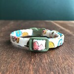 手縫いの猫用首輪●40花／カラフル