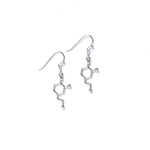 ドーパミンの構造式イヤリング silver