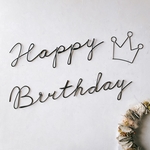 大きめハッピーバースデー happy birthday (虫ピン付属)お誕生日ワイヤーレタリング