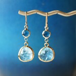 ブルーグラデーション ガラス製チャーム・ピアス ~blue jasmine~