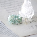 紫陽花/アマゾナイトmixcolor cut beds band ring 