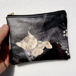 感謝セール品❤️ブラックデニムねこ柄😻便利ラミネート ミニポーチ