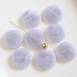 import【8個】コイン型 マーブルアクリルビーズ ＊Acrylbeads＊グレーマーブル