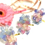 花びらいっぱい紫陽花のきらきらポニーフック