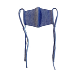 simple chambray ribbon mask 〈blue〉【おしゃれ 大人 立体 マスクカバー　リボンマスク　小さめ　大きめ　フィルターポケット　シャンブレー　デニム風　きれいめ　】 