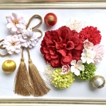 桜が舞う♡モーブピンクとホワイト紫陽花の組み合わせが可愛いヘアアクセサリーセット 成人式 結婚式 髪飾り 卒業式  浴衣