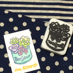 リメ缶 多肉の寄せ植え Bonjour