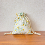 chamomile カモミール柄 巾着袋