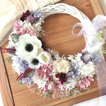 アネモネのワインレッドのリースブーケ ＊ウェディングブーケ ギフト