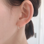 【silver925】  8mm ミニキャッチレススクエアフープピアス/断面スクエアはしっかりとした存在感