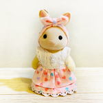 シルバニアファミリー着せ替え服  お母さんサイズ ピンクパステルハートワンピース ＆バンダナセット