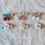 2個セット☆さくらんぼとお花のベビーヘアクリップ
