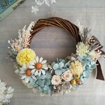 Lune Bonheur＜Margaret＞＊ハーフムーンリース＊プリザーブドフラワー＊お花＊ギフト＊結婚祝い＊新築祝い＊お誕生日祝い＊母の日＊フラワーギフト