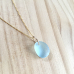 14kgf／シーグラスのネックレス_light blue