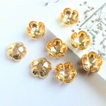 8個【高品質】18KGP・13ｍｍ・ビーズキャップ・フラワーパーツ・ゴールド・19112781