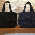 ♡フリルトートバック♡ブラックorデニム　二色展開　プレゼントにも