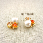 bijou×day pearl 1月誕生石ガーネット＊ピアスイヤリング日付セミオーダー