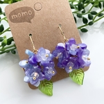 可愛い！紫陽花のピアス・イヤリング♡(パープルグラデーション)