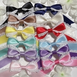 再販×2♡ 2個 セット♡ 繰り返し使える！ サテン レース リボン の キッズ ベビー ヘアゴム ヘアクリップ  セレモニー  フォーマル 幼稚園 小学校 甘ロリ 夢かわ ロリータ お揃いコーデ