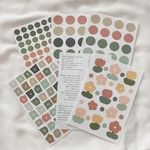 お花　くすみカラー　シールシート　6枚セット