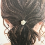 白い小花のポニーフック✨マット✨ビーズ✨大人可愛い✨小さい✨