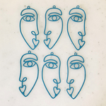 Blue Half Face Pendant Tops