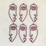Wine Red Half Face Pendant Tops
