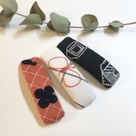 《6㎝スクエア型》ミナペルホネンஐ 刺繍のパッチンピン 3点セット 