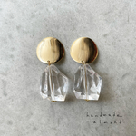 大ぶりクリアゴールド  ピアス