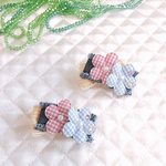ワンコ用バレッタ♡ポップ*°♡チェックフラワー小