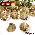 シャワー金具 台座 MT277 約24mm 約50枚セット ライトゴールド シャワー台 ビーズ金具 アクセサリーパーツ ビーズパーツ