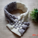 ☆彡ダミエ風市松模様編み＆braid編みのCowl