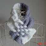 ☆彡ダミエ風市松模様編み＆braid編みのCowl