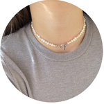 pearl choker / silver