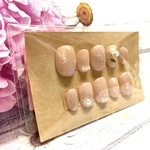 ネイルチップ　ベージュうるネイル